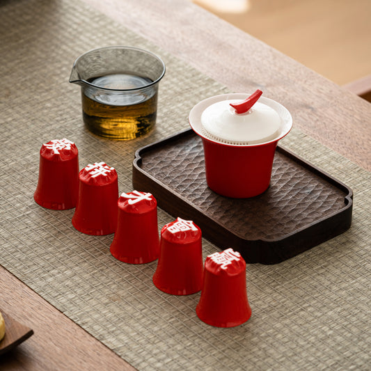 Chinese character tea set [No pain, no gain.]