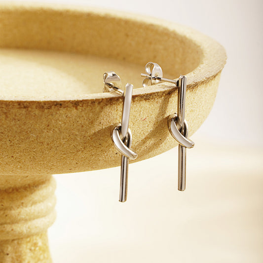 Tied Slim Knot Earrings
